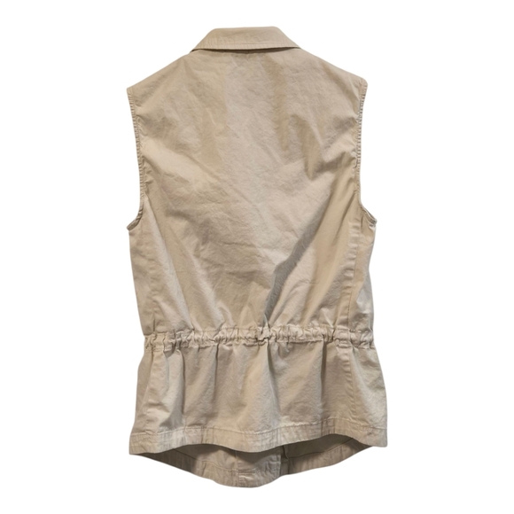Daniel Rain Cream Khaki Cotton Utility Vest Size Small - Picture 2 of 7